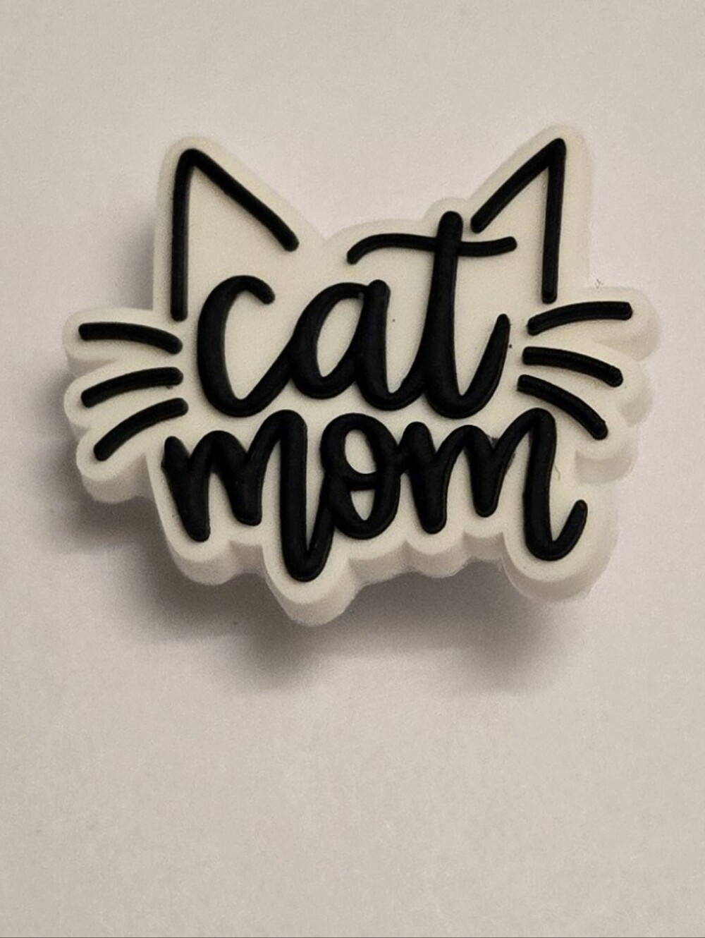 Cat Mom Black & White Croc Charm